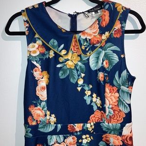 NWT Unique Vintage Smak Parlour Navy Floral Dress